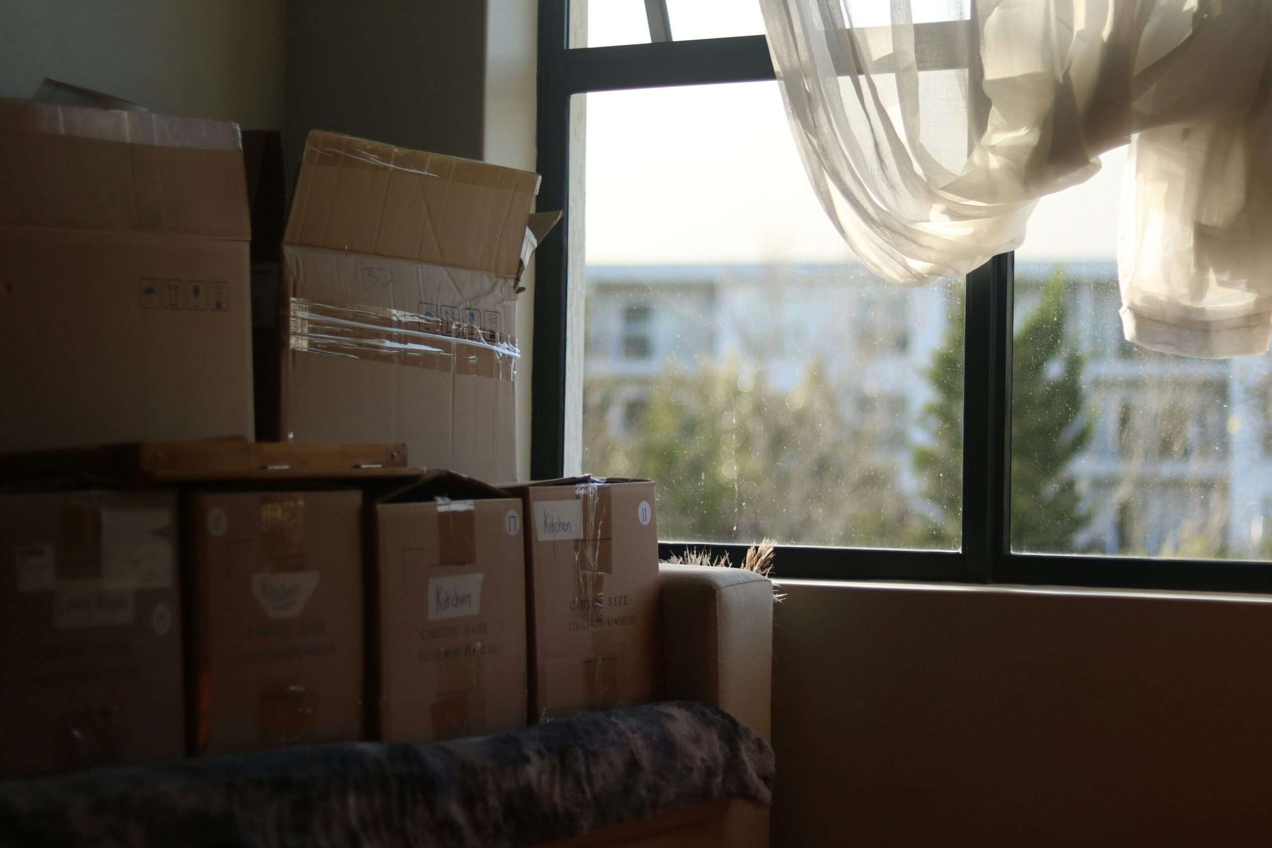 Neatly packed moving boxes ready for Fargo-Moorhead relocation